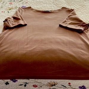 Karen Scott tan shirt sleeve t shirt